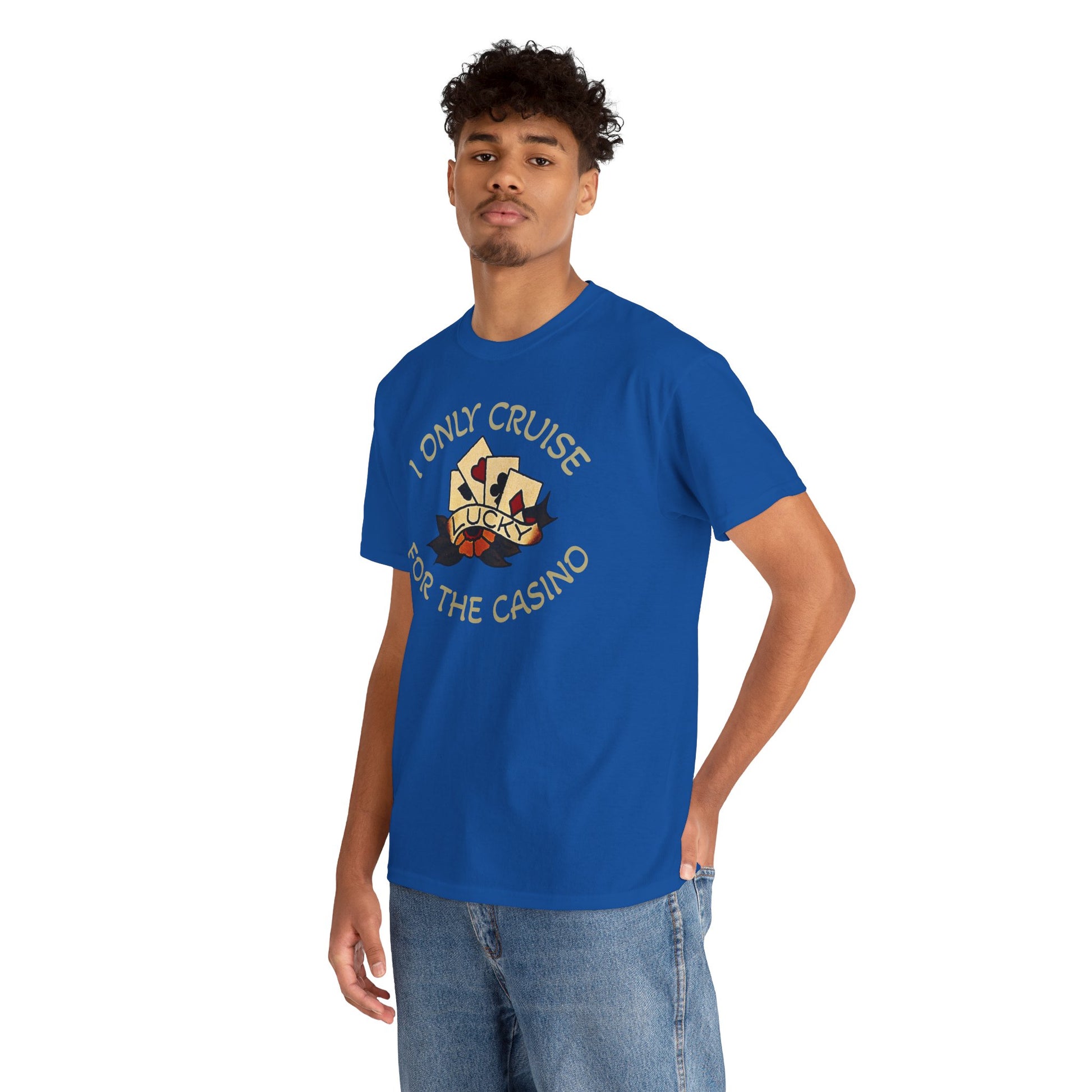 Lucky Casino Tee, Fun Casino Shirt, Gambling Gift, Cruise Apparel, Unisex Heavy Cotton Tee, Casino Lover Gift