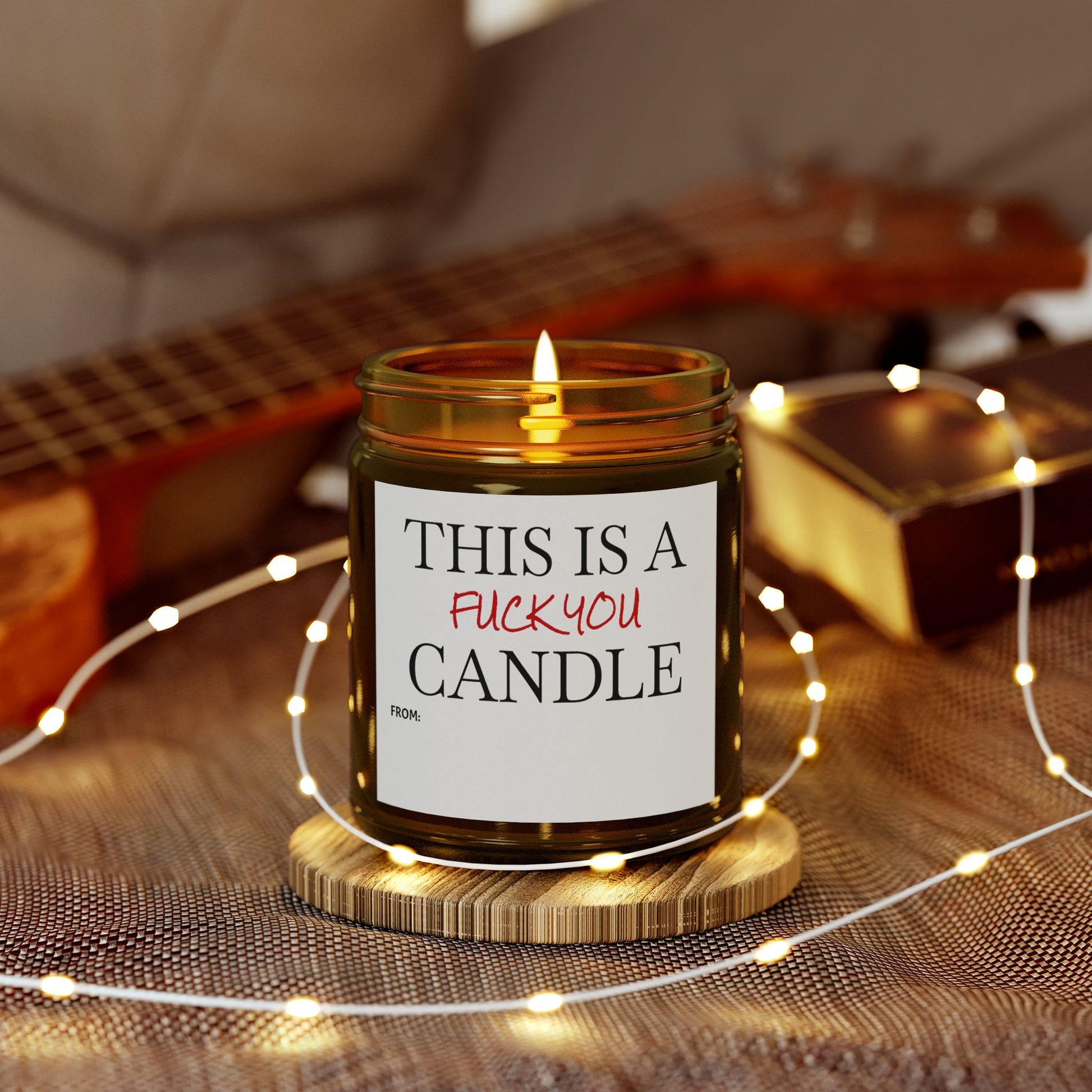 This is a F You Candle - Scented Candles, Coconut Apricot Wax (4oz, 9oz)