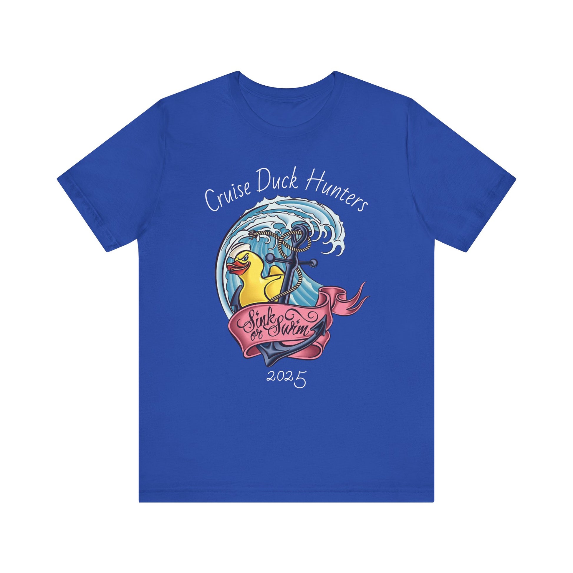 Cruise Ship Duck Hunters Graphic Tee, Casual Shirt for Duck Lovers, Funny Gift for Friends, Beach Adventure Apparel, Unisex Summer Wear
