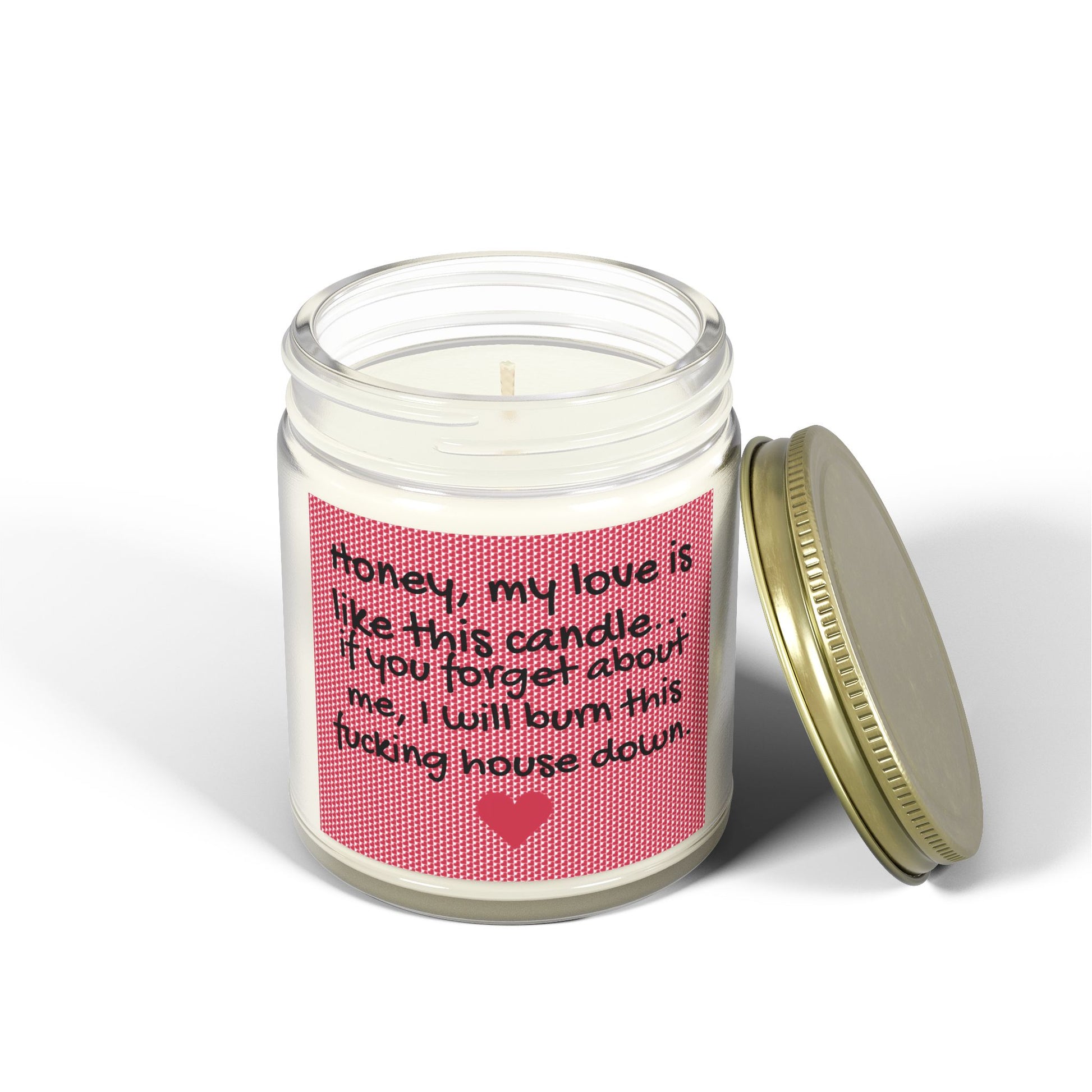 My love is like this candle, if you forget about me, I will burn this f*cking house down. - Scented Candles, Coconut Apricot Wax (4oz, 9oz)