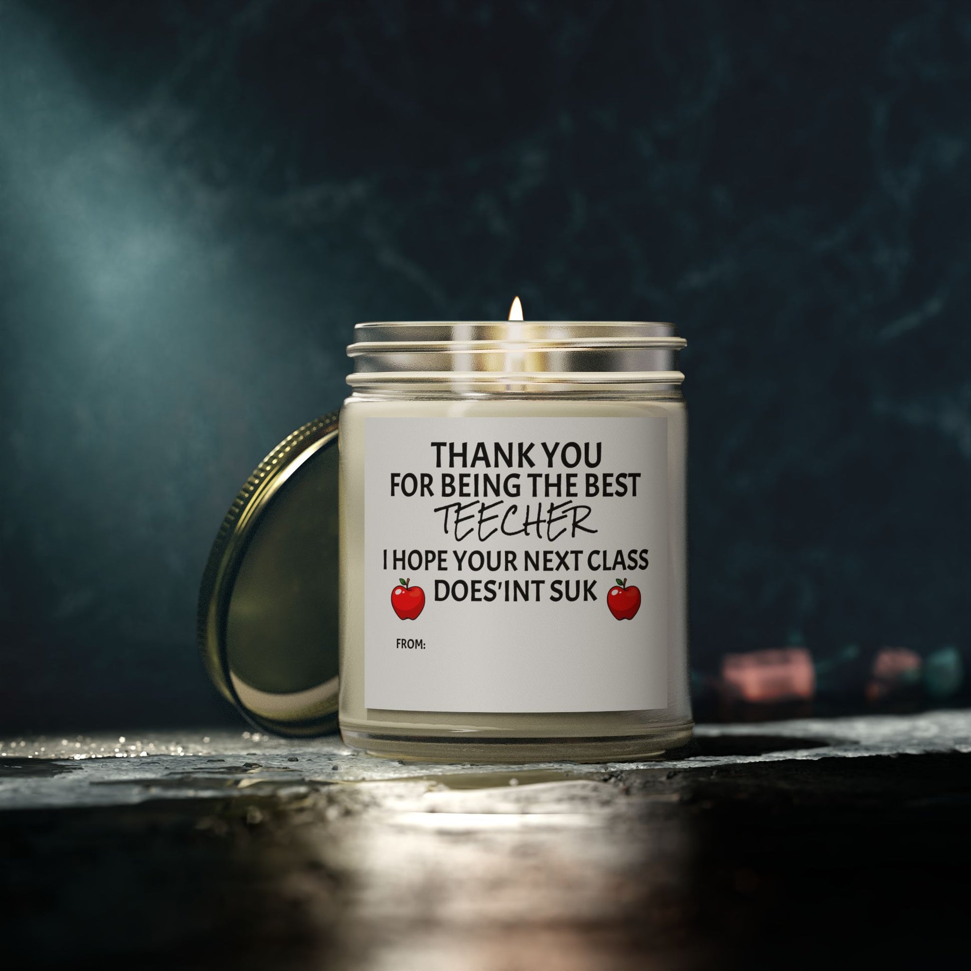 Thank You For Being The Best Teecher. I Hope Your Next Class Does'int Suk - Scented Candles, Coconut Apricot Wax (4oz, 9oz)
