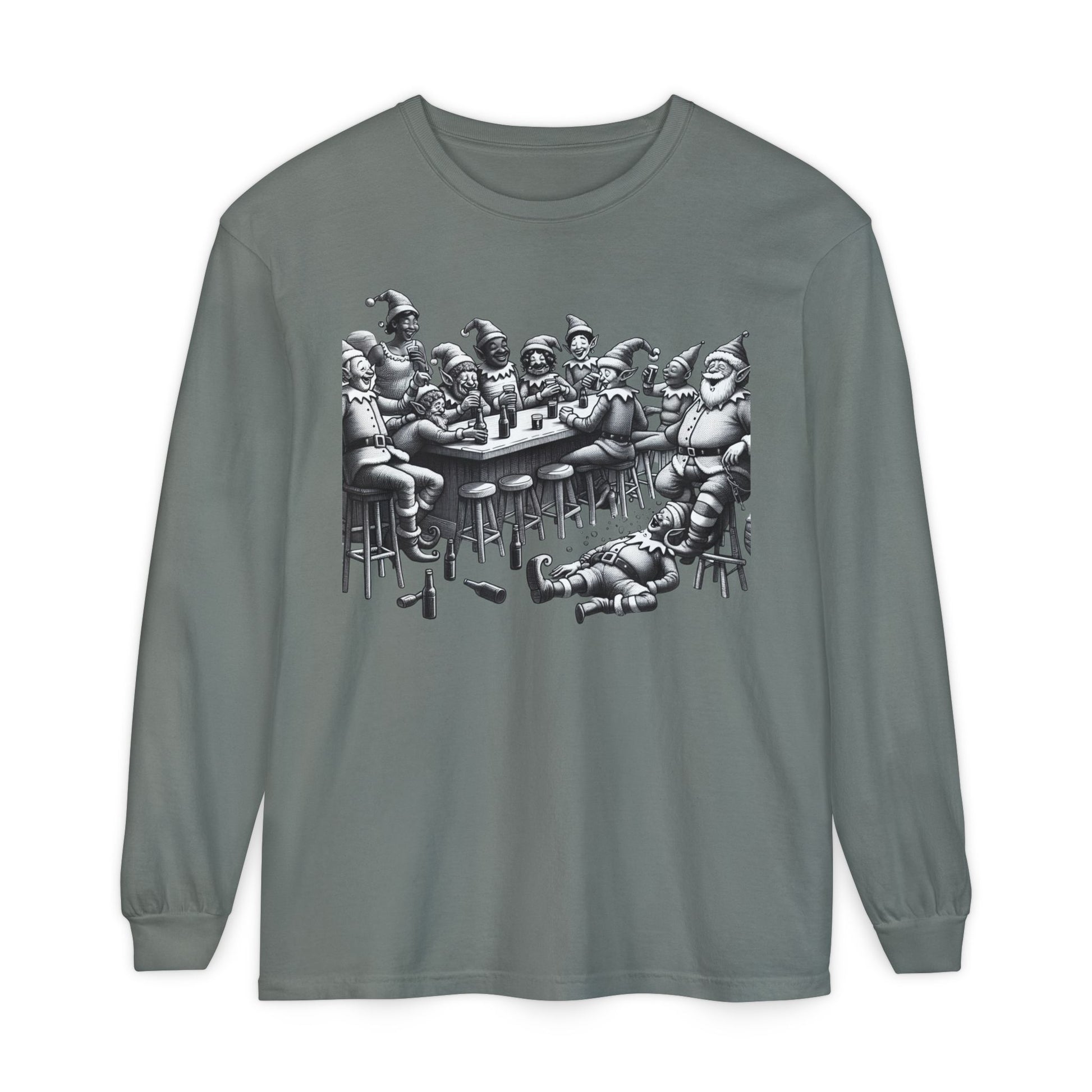 Long Sleeve T-Shirt Drunk Elves Design
