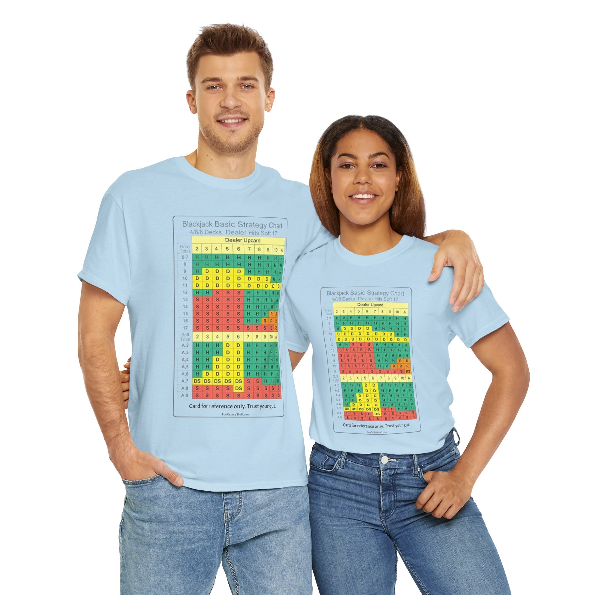 Blackjack Basic Strategy Card Unisex Tee for Cruising