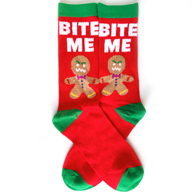 New Christmas Men Socks New Year Funny Christmas Tree - BITE ME