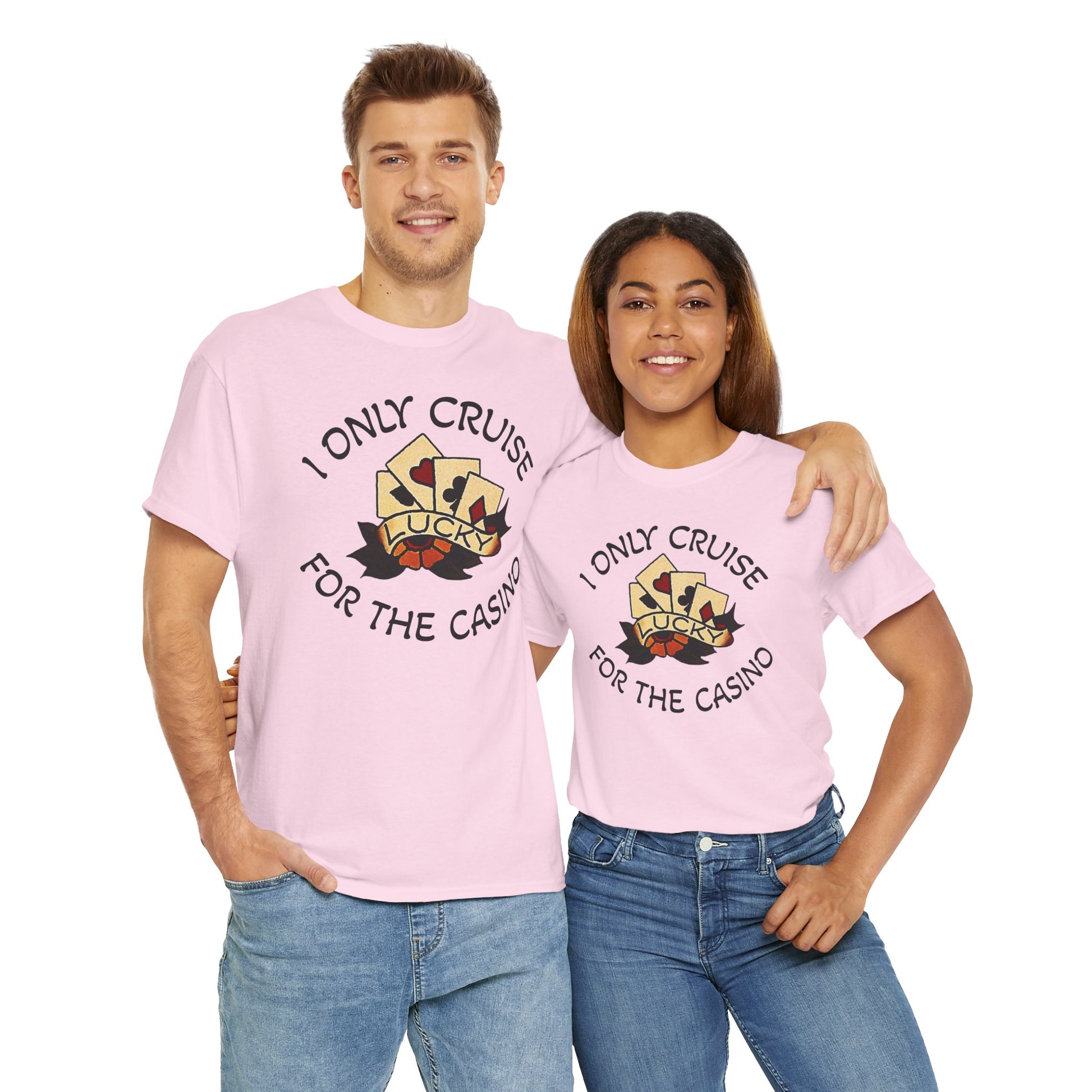 Lucky Casino Tee, Fun Casino Shirt, Gambling Gift, Cruise Apparel, Unisex Heavy Cotton Tee, Casino Lover Gift