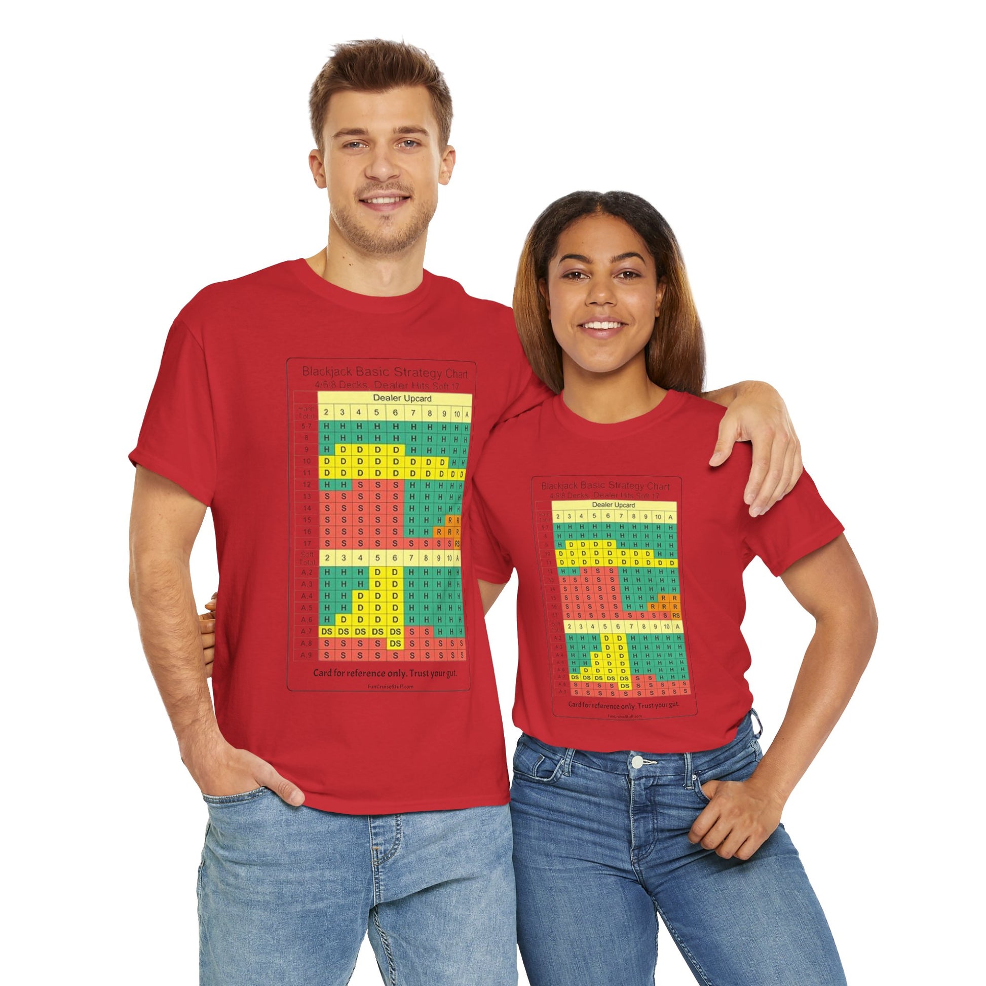 Blackjack Basic Strategy Card Unisex Tee for Cruising