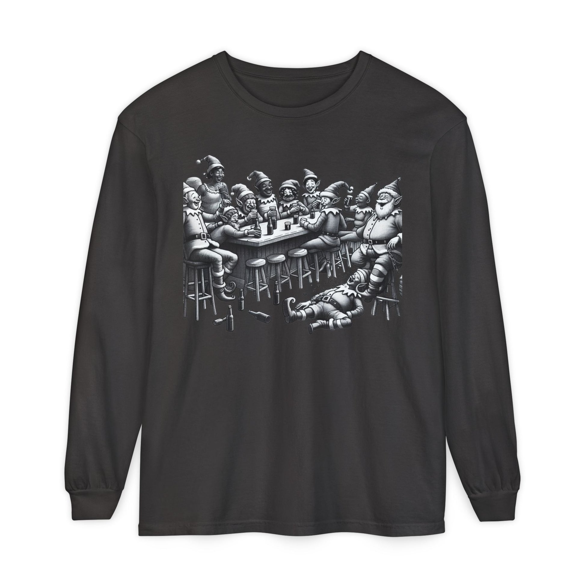 Long Sleeve T-Shirt Drunk Elves Design