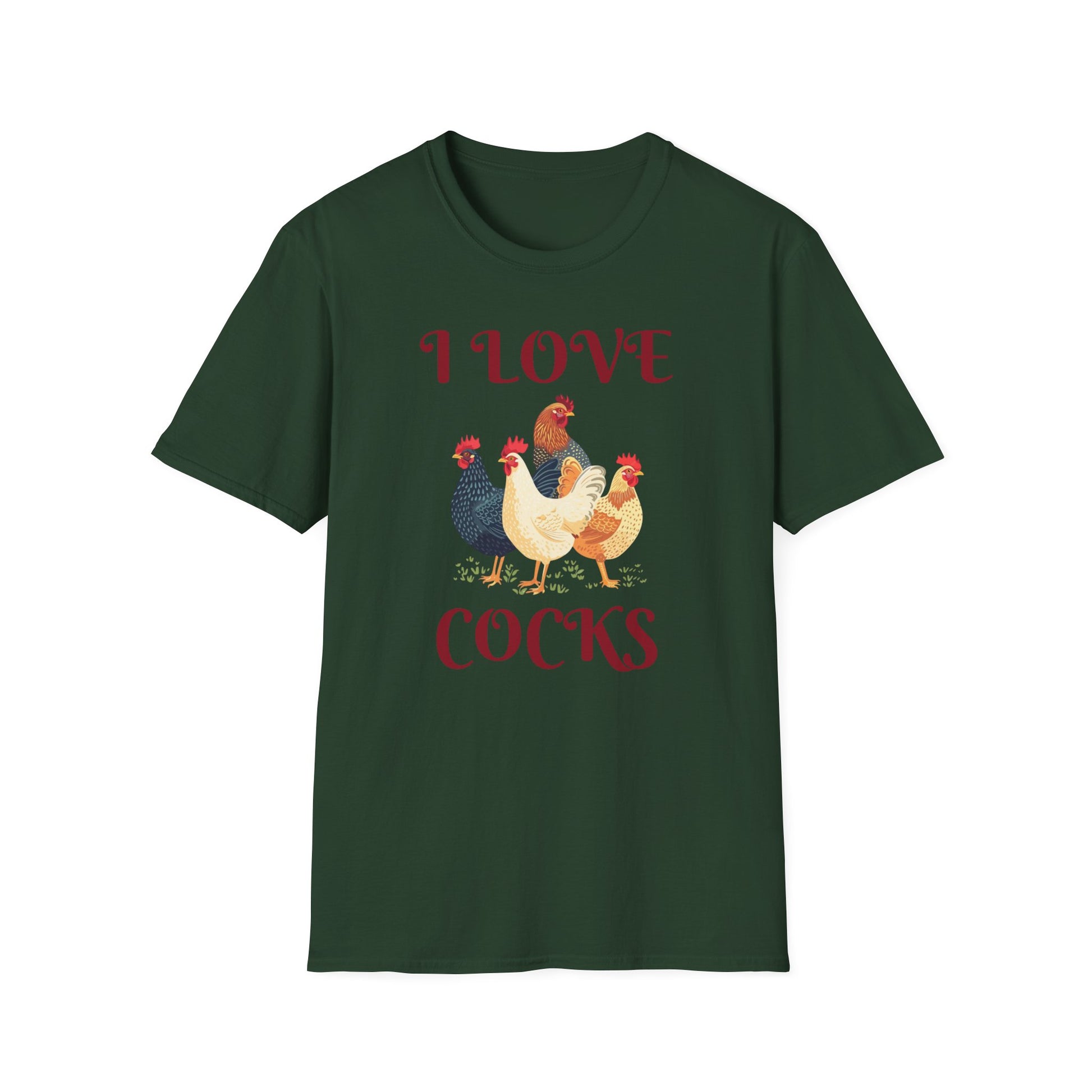 I love C*cks - Funny Rooster Shirt