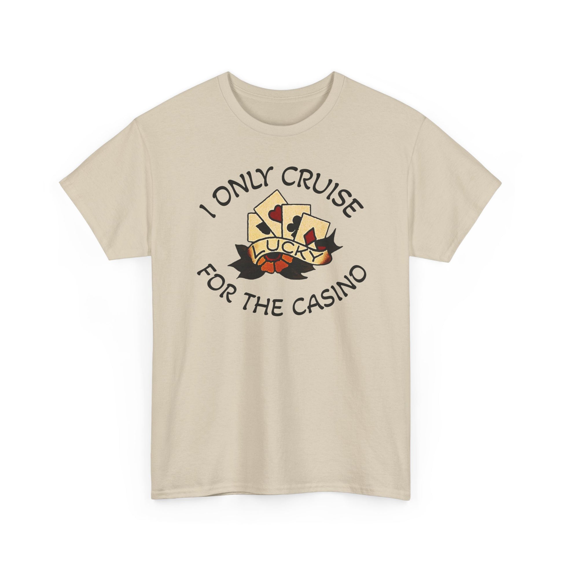 Lucky Casino Tee, Fun Casino Shirt, Gambling Gift, Cruise Apparel, Unisex Heavy Cotton Tee, Casino Lover Gift
