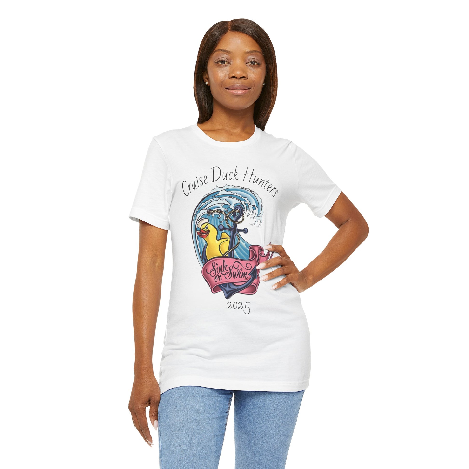 Cruise Ship Duck Hunters Graphic Tee, Casual Shirt for Duck Lovers, Funny Gift for Friends, Beach Adventure Apparel, Unisex Summer Wear