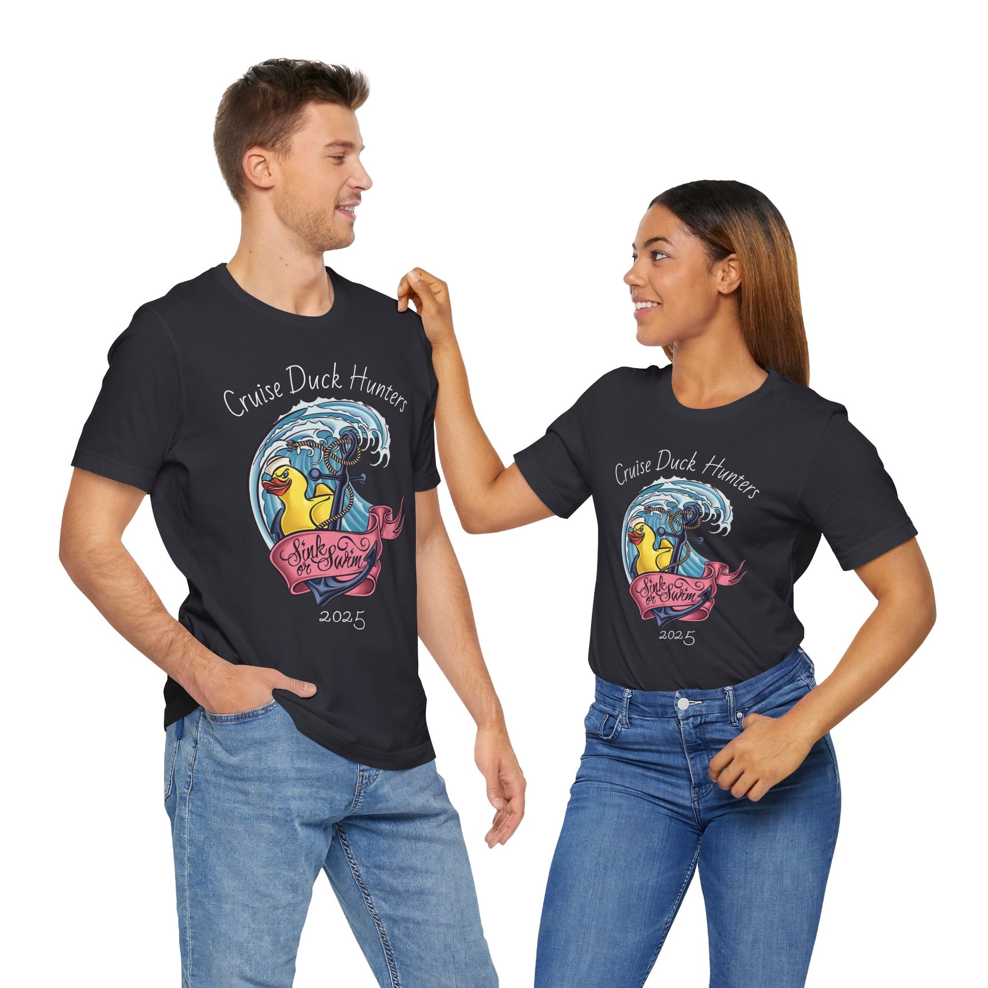 Cruise Ship Duck Hunters Graphic Tee, Casual Shirt for Duck Lovers, Funny Gift for Friends, Beach Adventure Apparel, Unisex Summer Wear