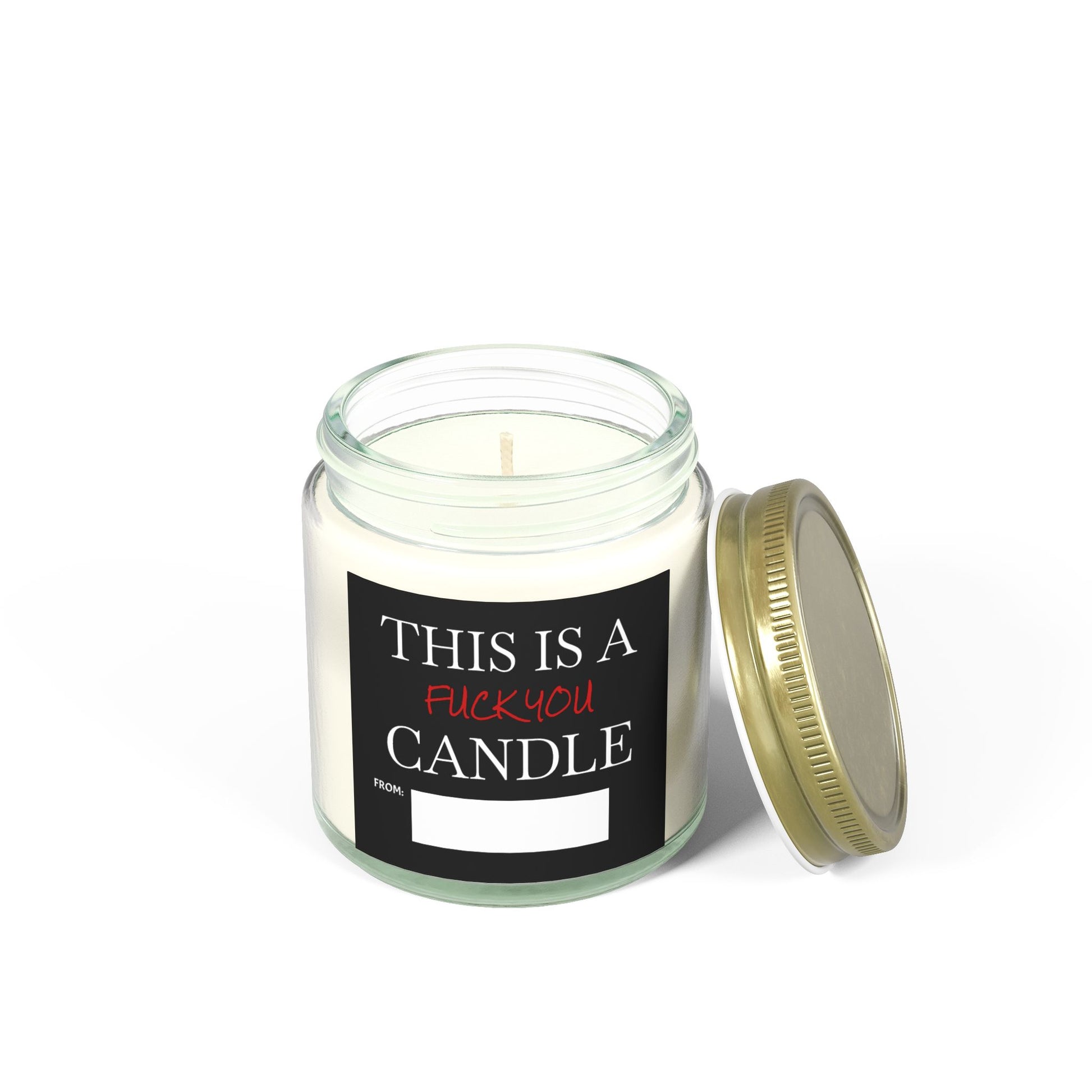 This is a F You Candle - Black Label- Scented Candles, Coconut Apricot Wax (4oz, 9oz)