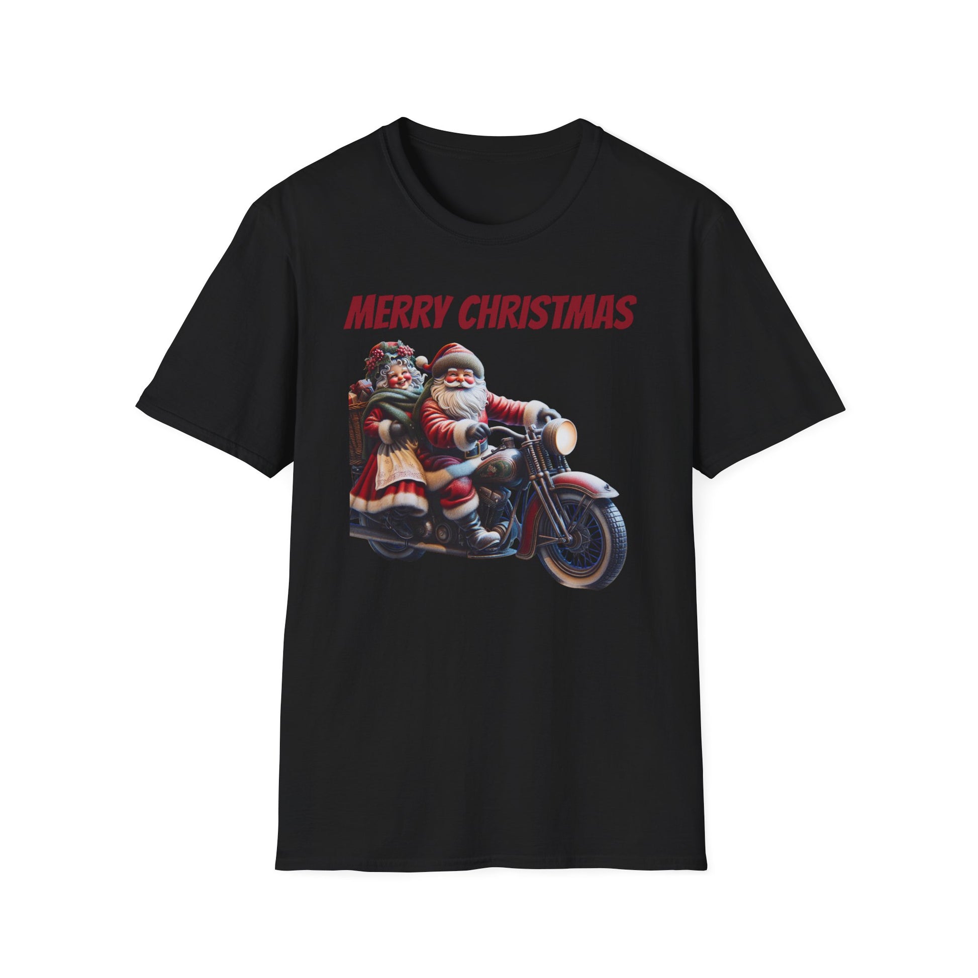 Santa & Mrs. Claus Motorcycle Unisex T-Shirt