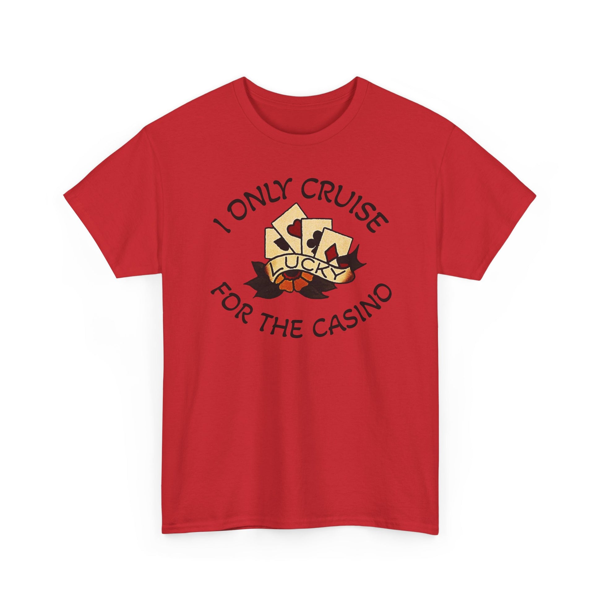 Lucky Casino Tee, Fun Casino Shirt, Gambling Gift, Cruise Apparel, Unisex Heavy Cotton Tee, Casino Lover Gift