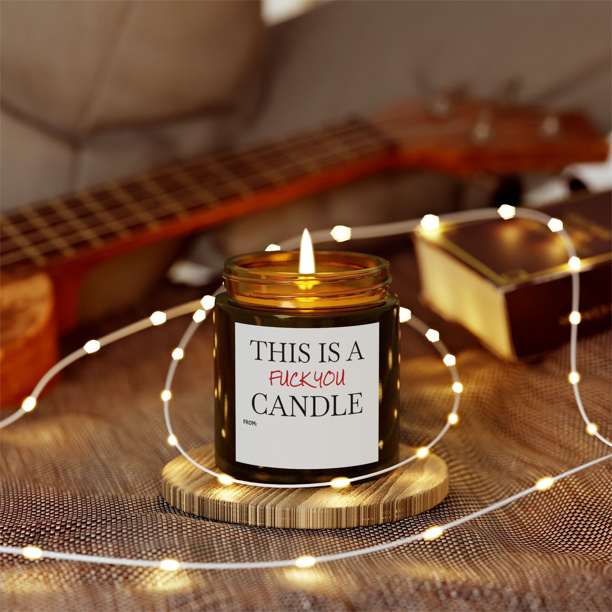 This is a F You Candle - Scented Candles, Coconut Apricot Wax (4oz, 9oz)