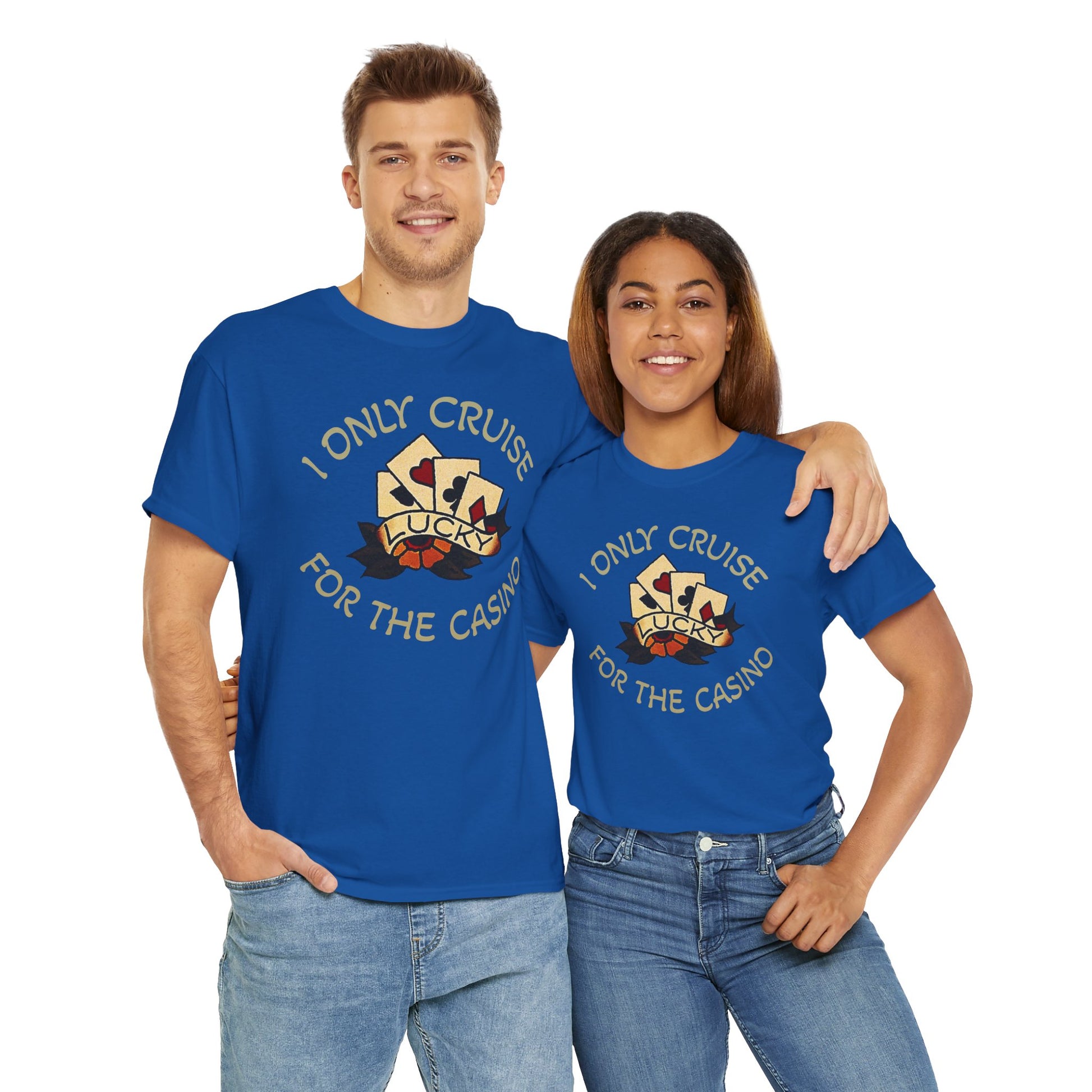 Lucky Casino Tee, Fun Casino Shirt, Gambling Gift, Cruise Apparel, Unisex Heavy Cotton Tee, Casino Lover Gift