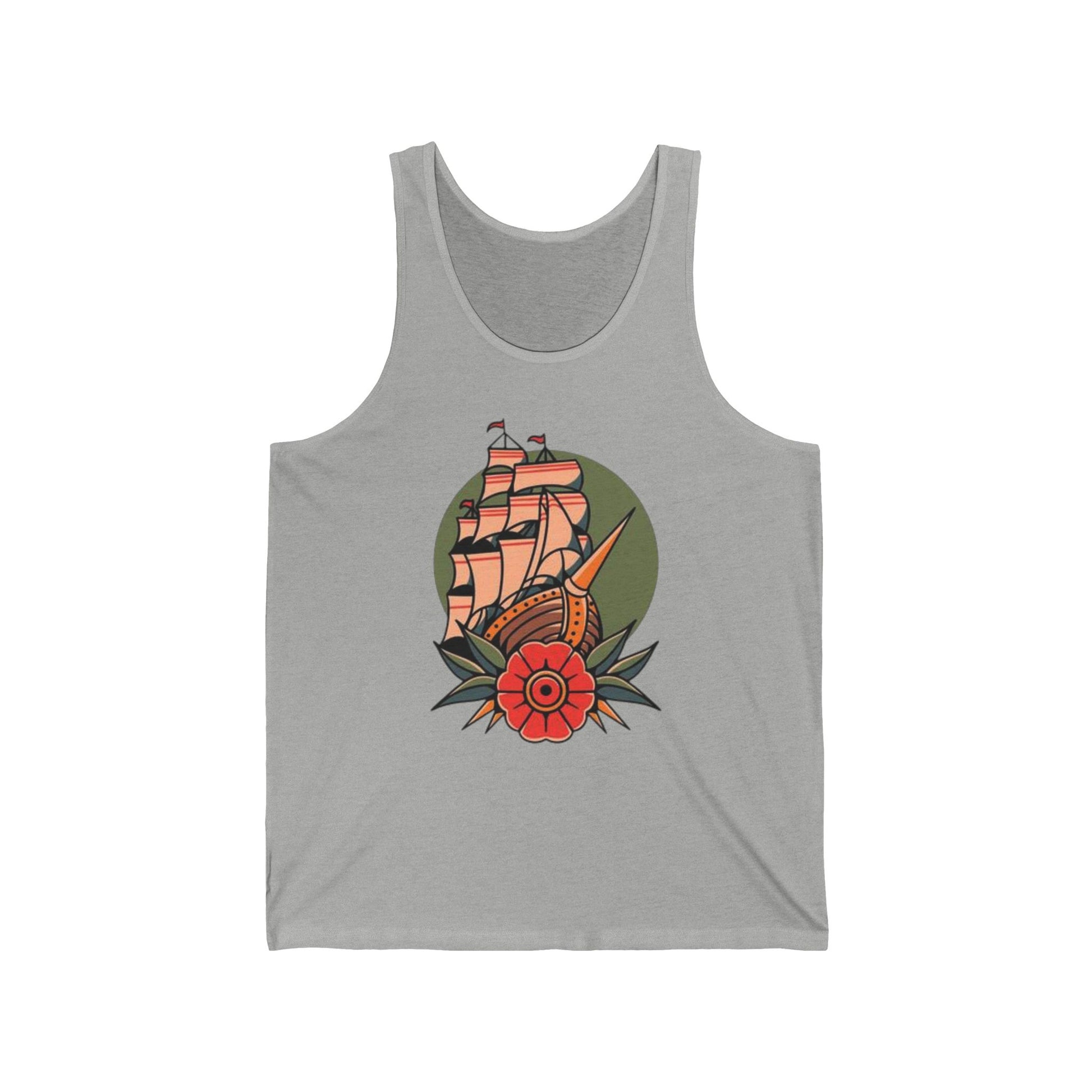 Sail Away Unisex Jersey Tank Top | CRUISE TANK TOP - Vintage Nautical Design, Summer Wear, Travel Tee, Beach Vibes, Gift for Sailors