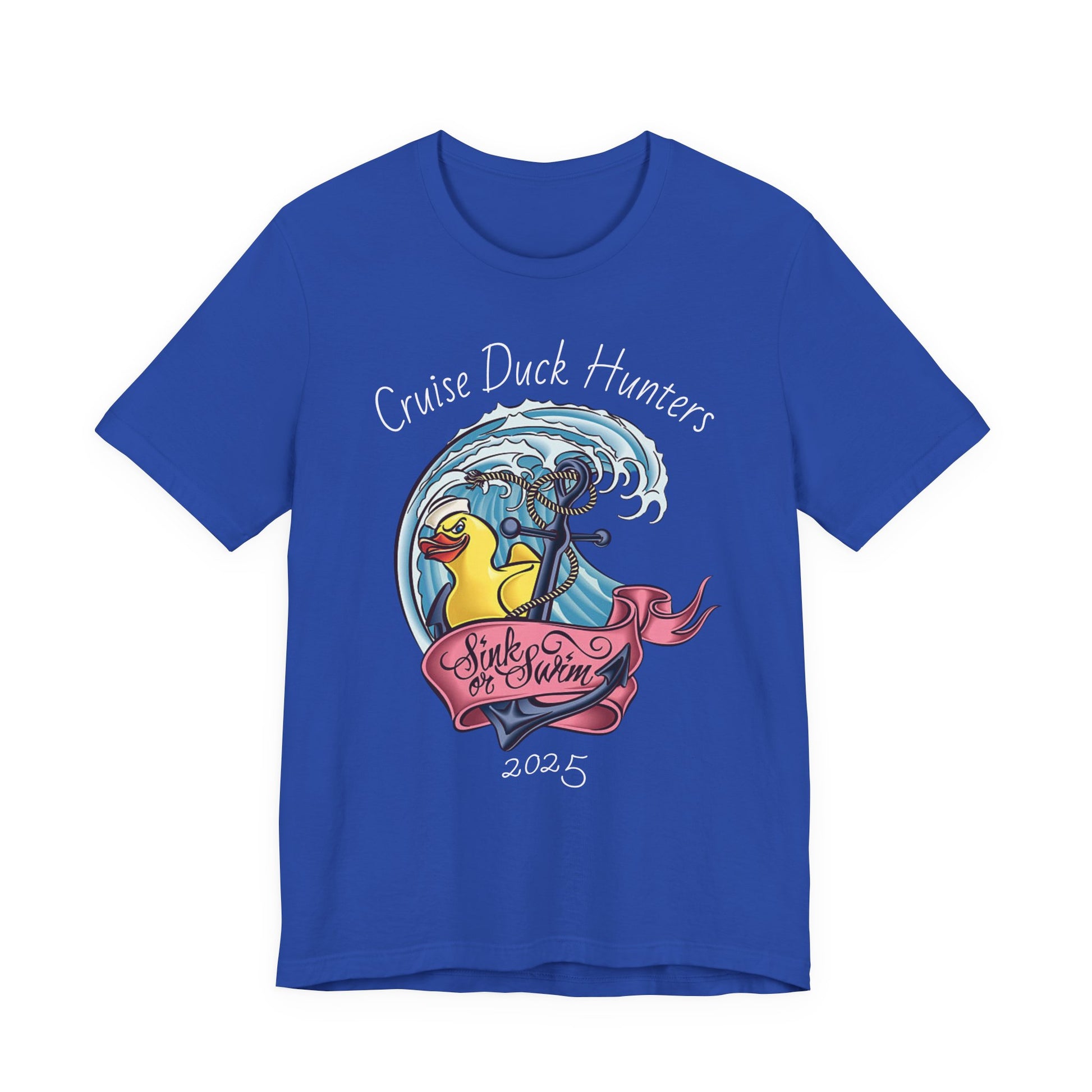 Cruise Ship Duck Hunters Graphic Tee, Casual Shirt for Duck Lovers, Funny Gift for Friends, Beach Adventure Apparel, Unisex Summer Wear