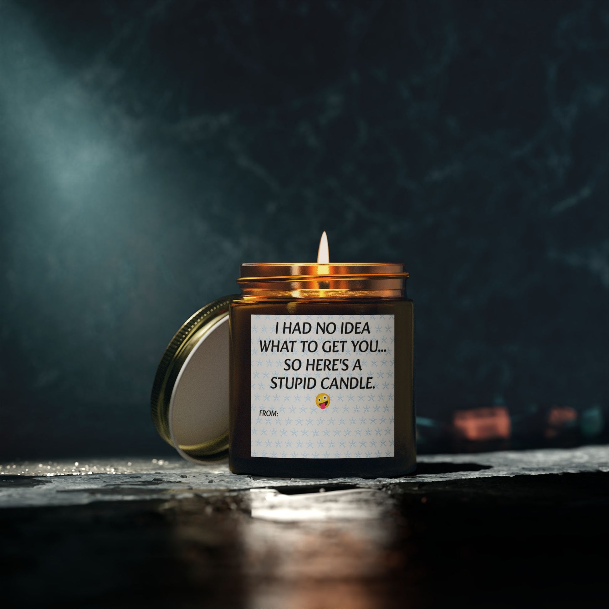 I had no idea what to get you, so here's a stupid candle- Scented Candles, Coconut Apricot Wax (4oz, 9oz)