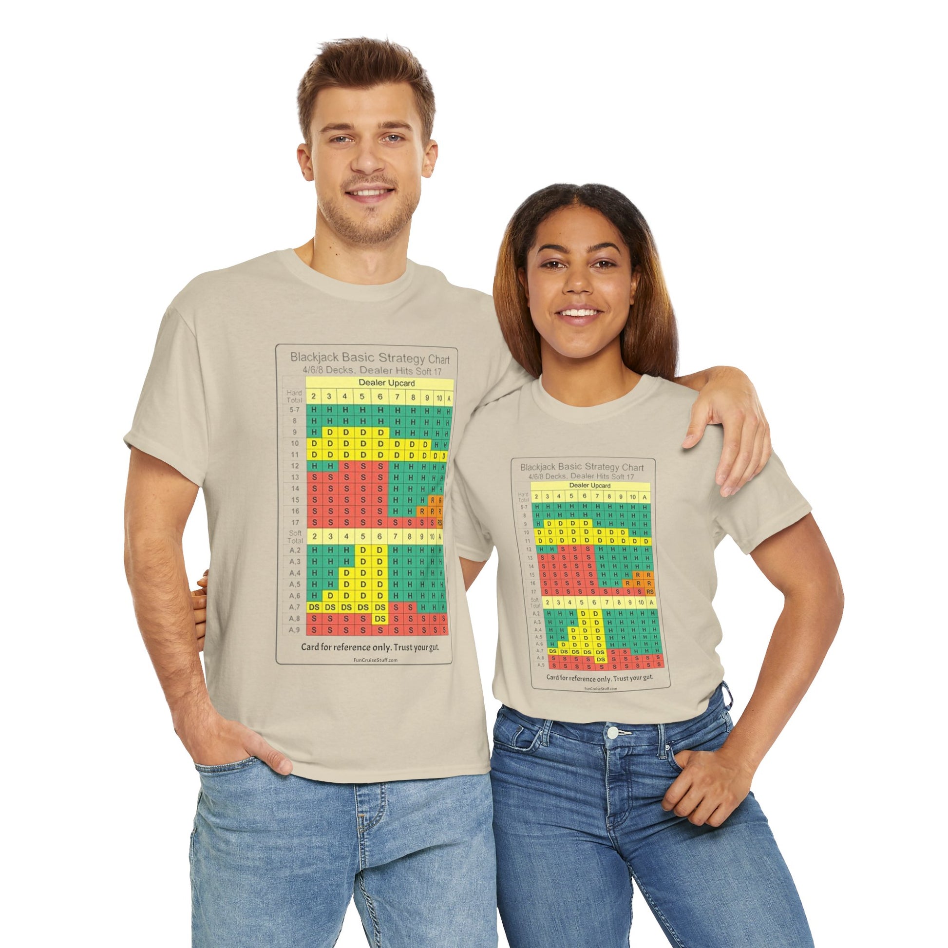 Blackjack Basic Strategy Card Unisex Tee for Cruising
