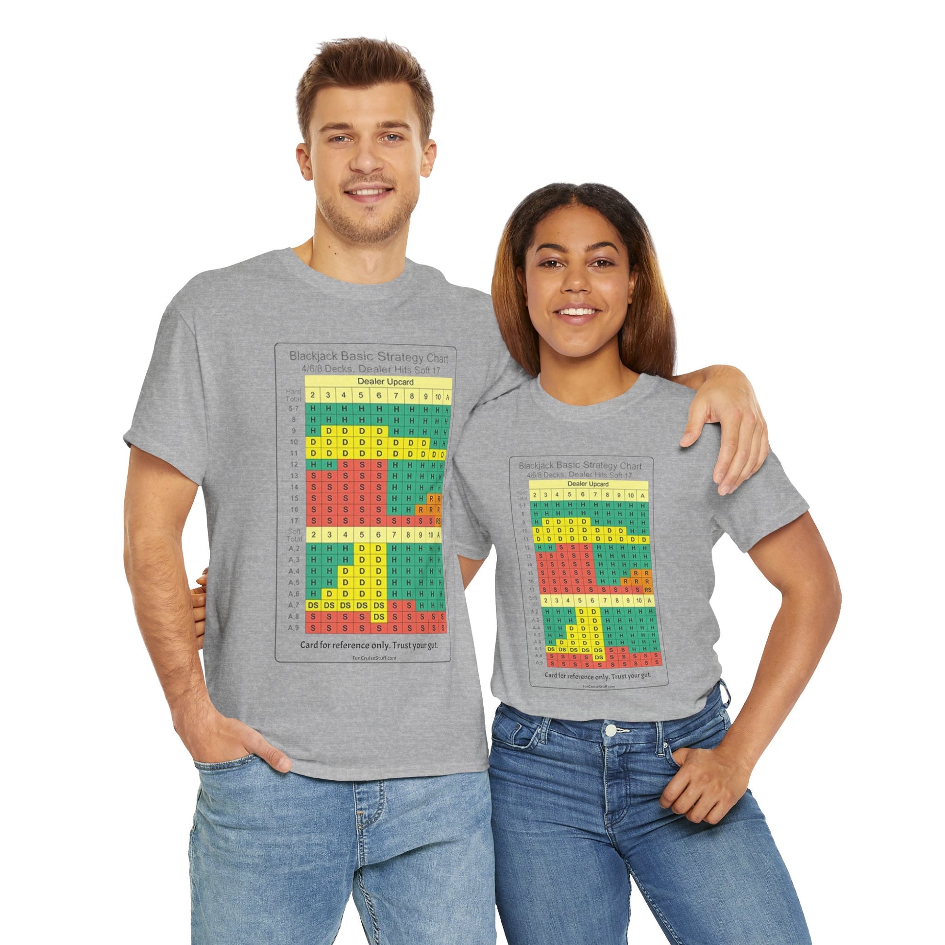 Blackjack Basic Strategy Card Unisex Tee for Cruising