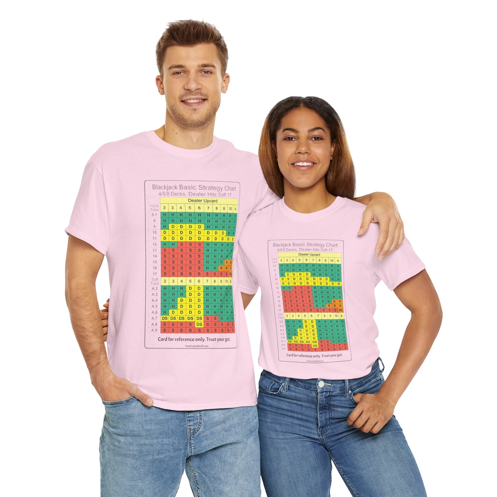 Blackjack Basic Strategy Card Unisex Tee for Cruising