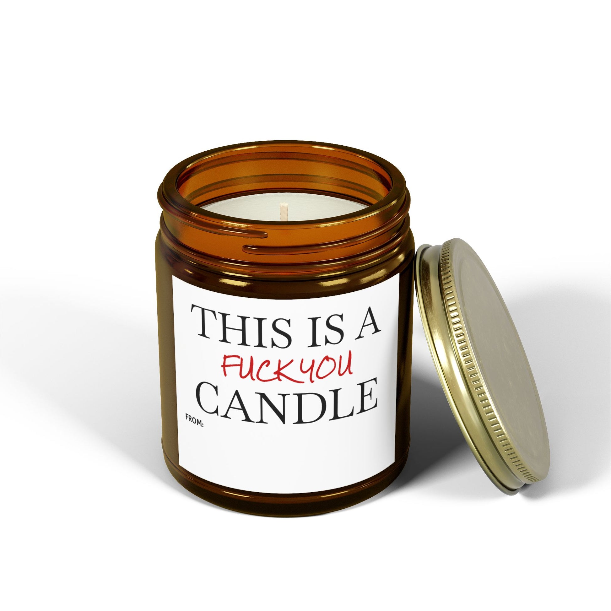 This is a F You Candle - Scented Candles, Coconut Apricot Wax (4oz, 9oz)