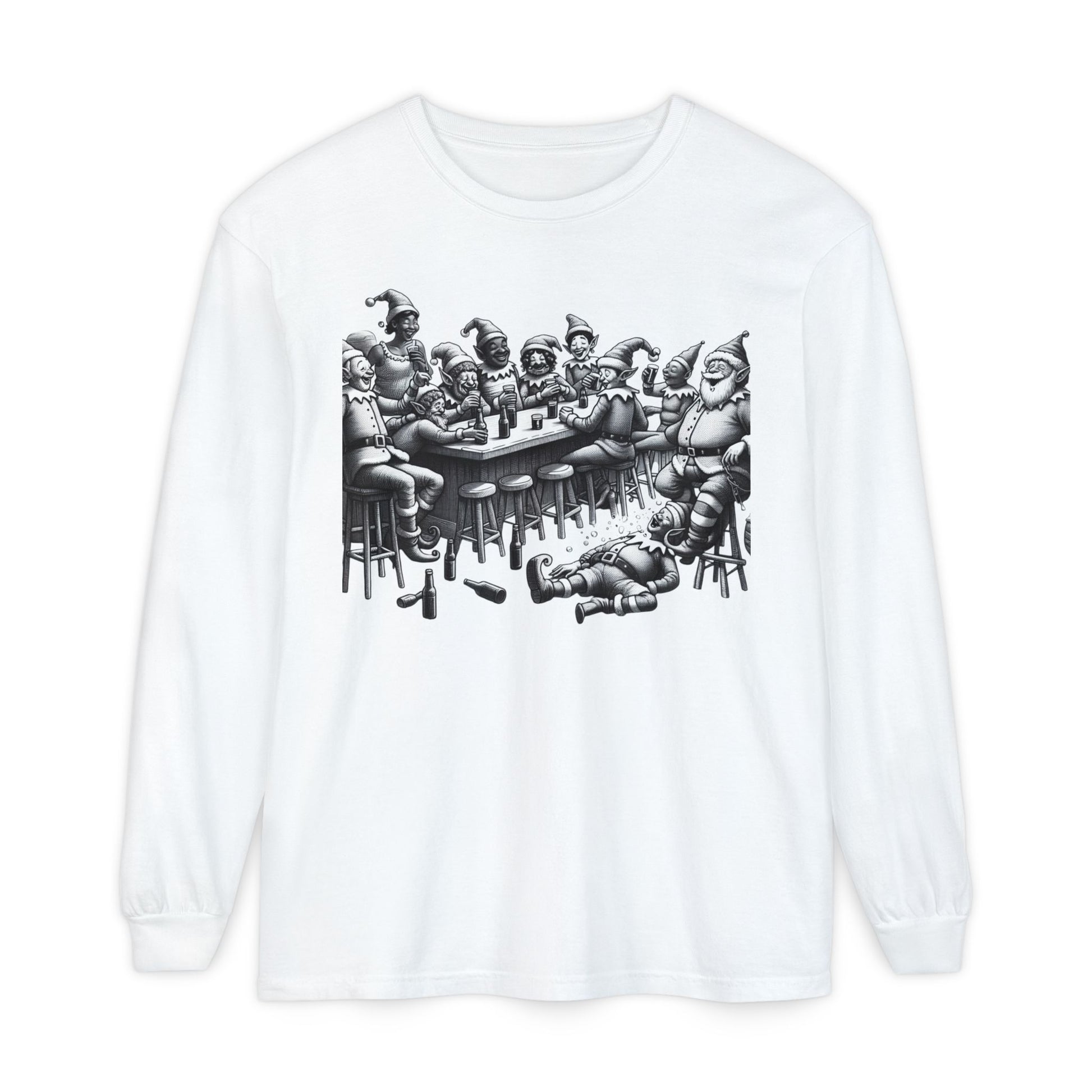 Long Sleeve T-Shirt Drunk Elves Design