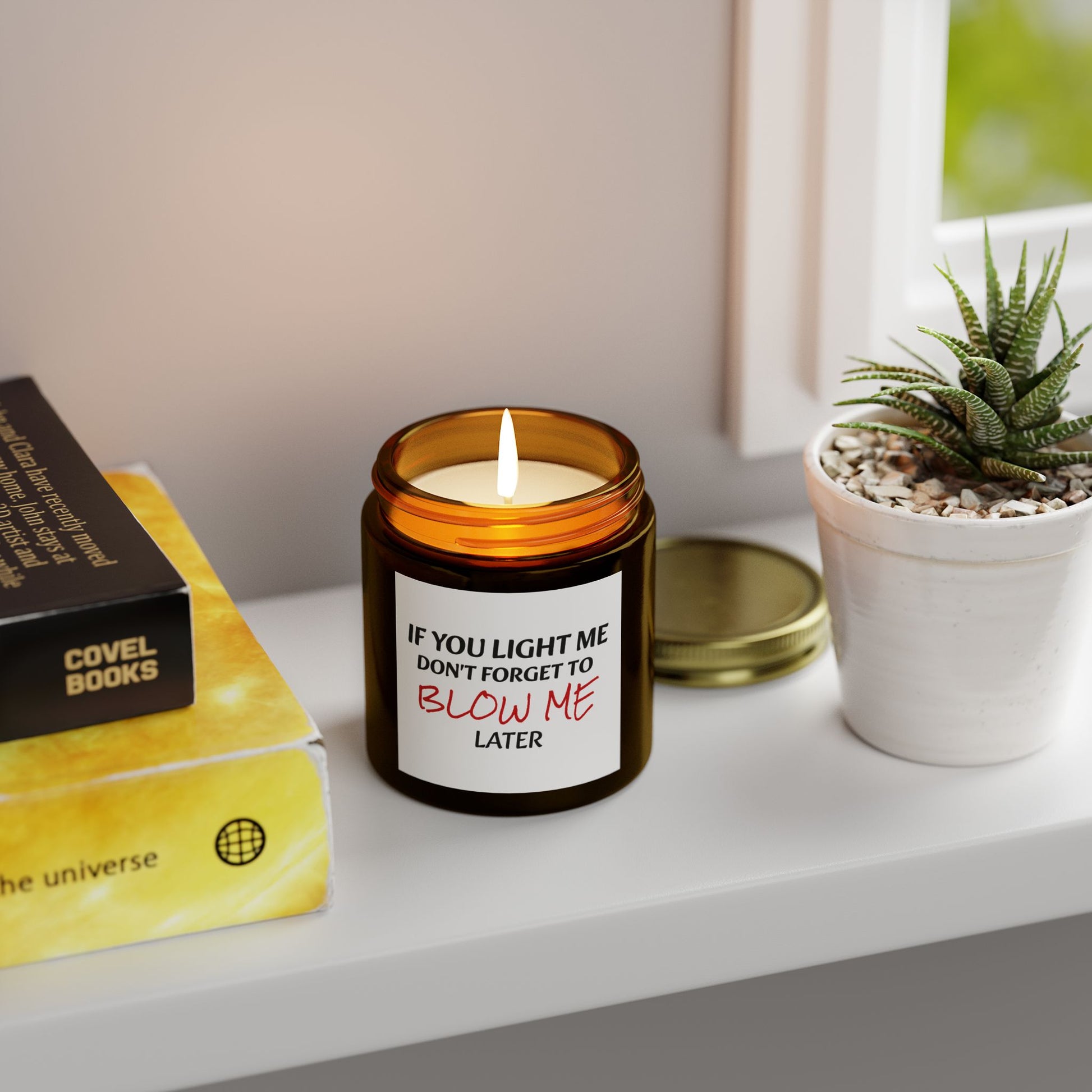 If You Light Me, Don't Forget To Blow Me Later - Scented Candles, Coconut Apricot Wax (4oz, 9oz)