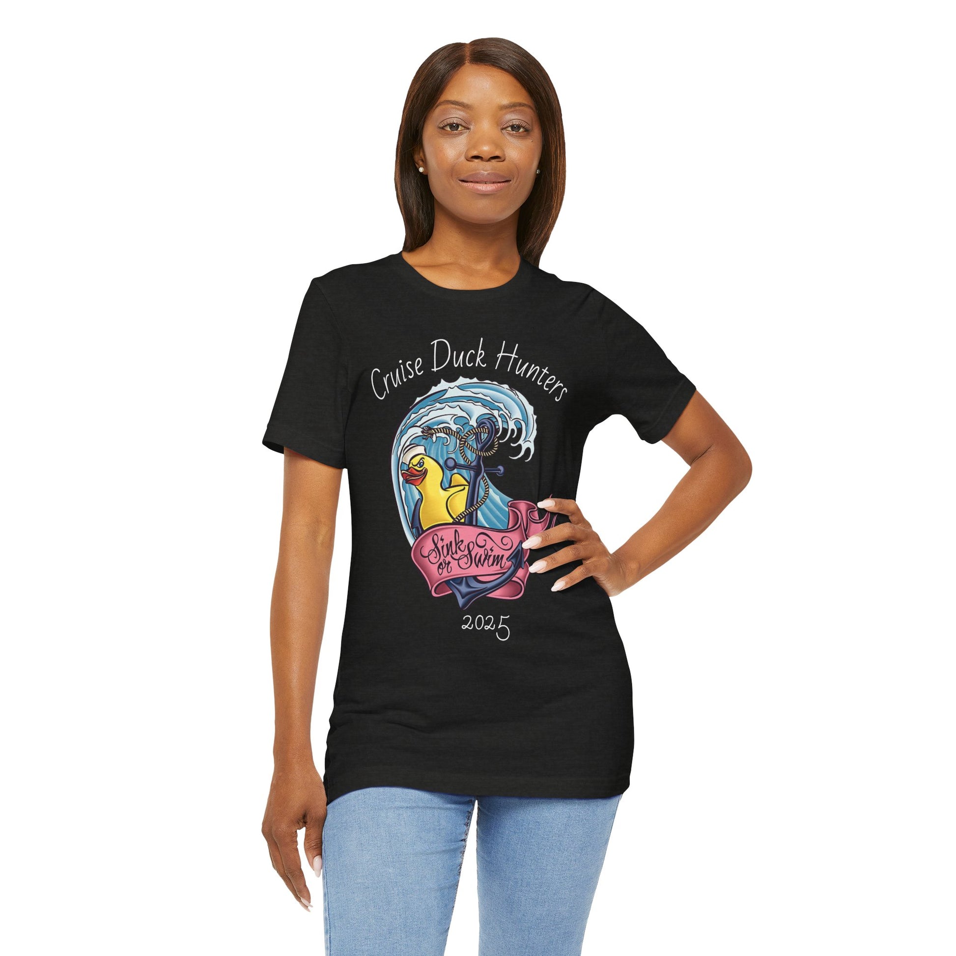 Cruise Ship Duck Hunters Graphic Tee, Casual Shirt for Duck Lovers, Funny Gift for Friends, Beach Adventure Apparel, Unisex Summer Wear