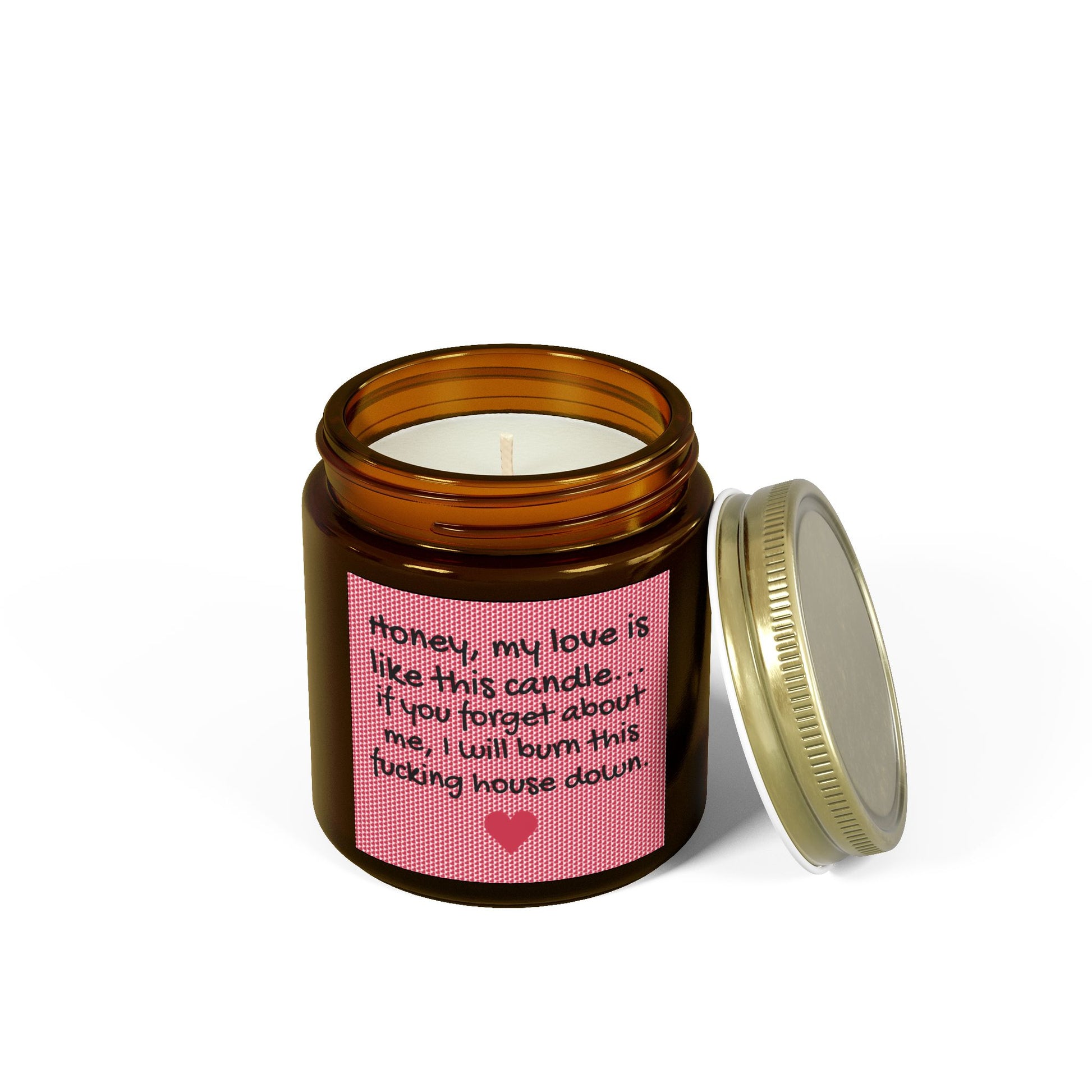 My love is like this candle, if you forget about me, I will burn this f*cking house down. - Scented Candles, Coconut Apricot Wax (4oz, 9oz)