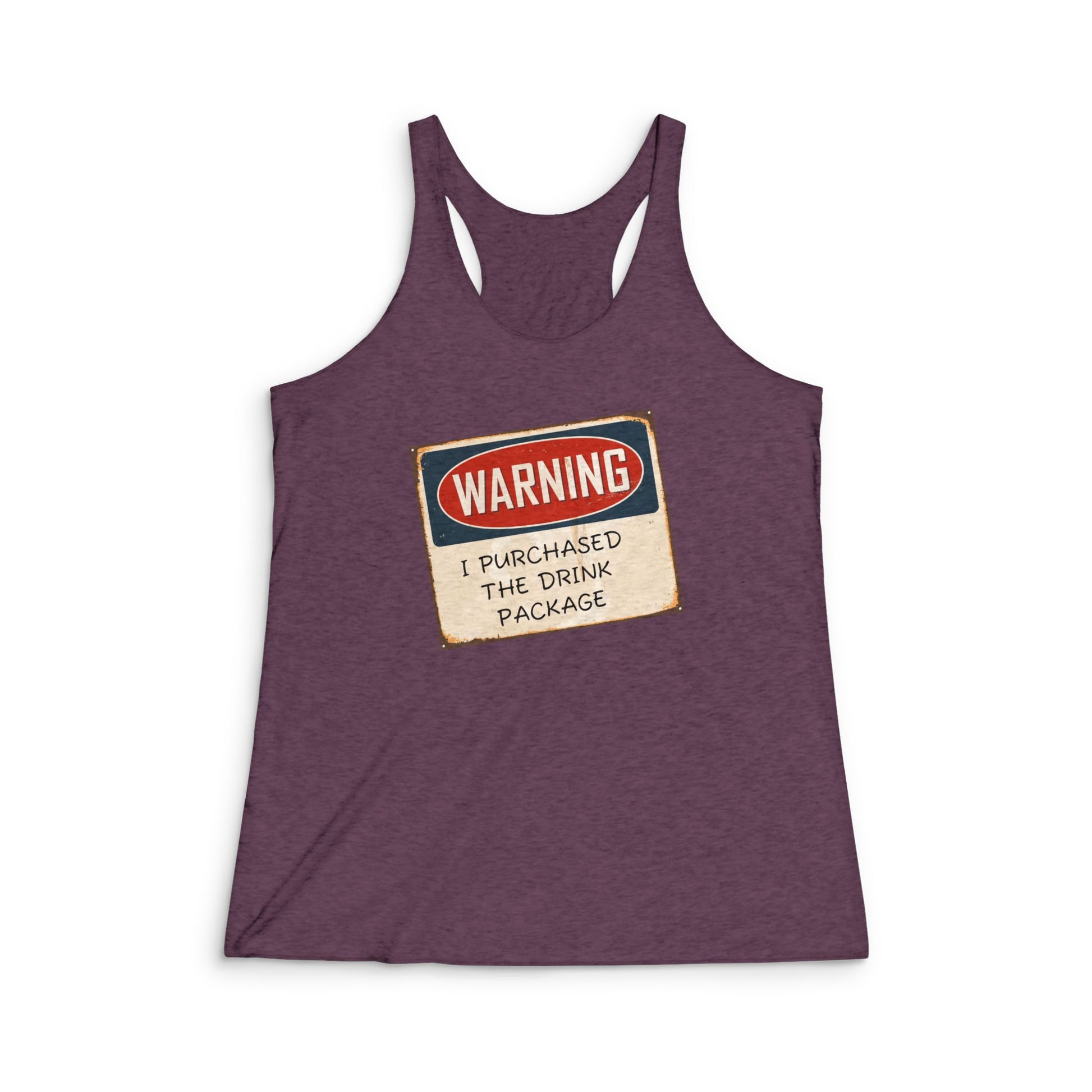 Tank Top: Warning Drink Package Women's Funny Vacation Shirt