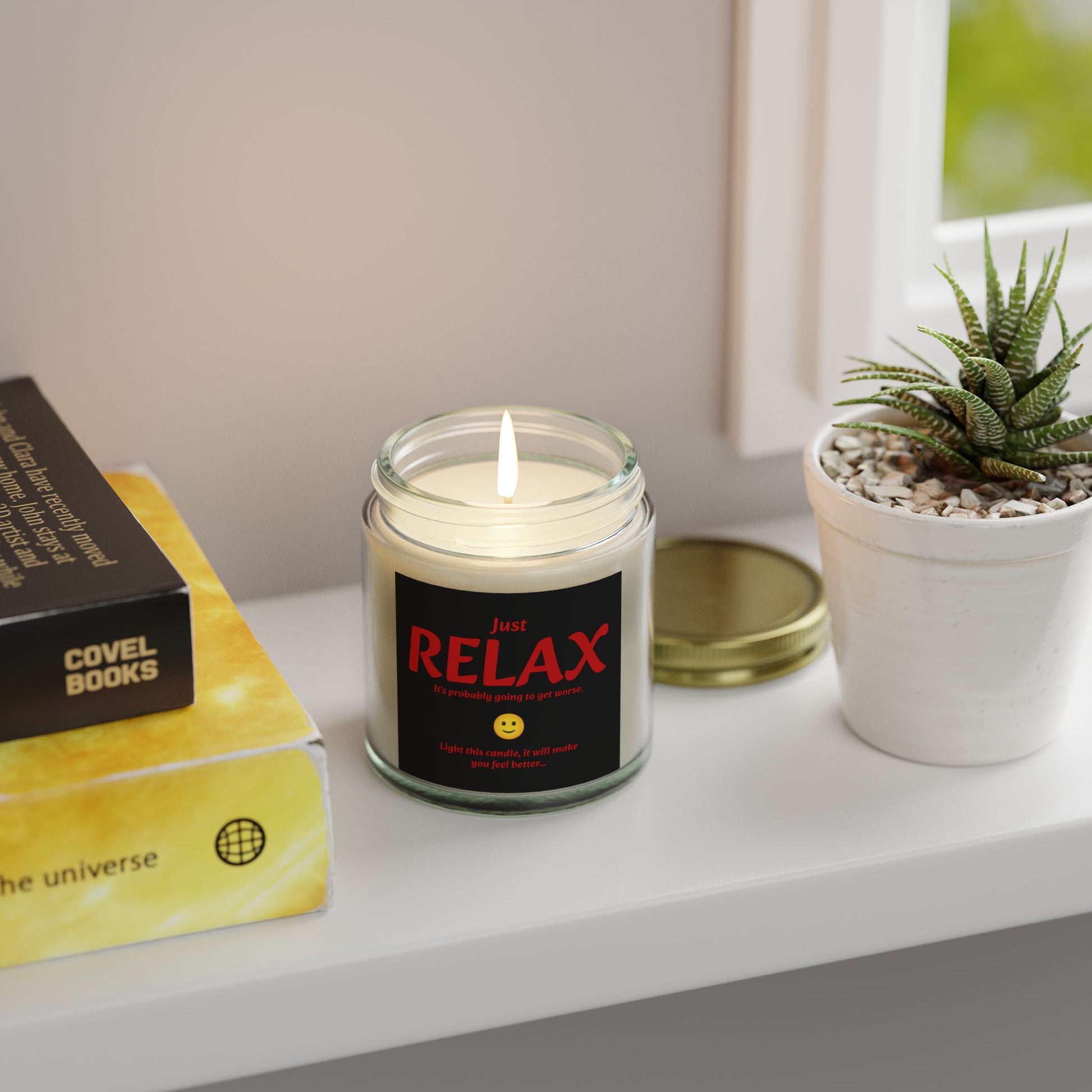 Just RELAX - Scented Candles, Coconut Apricot Wax (4oz, 9oz)