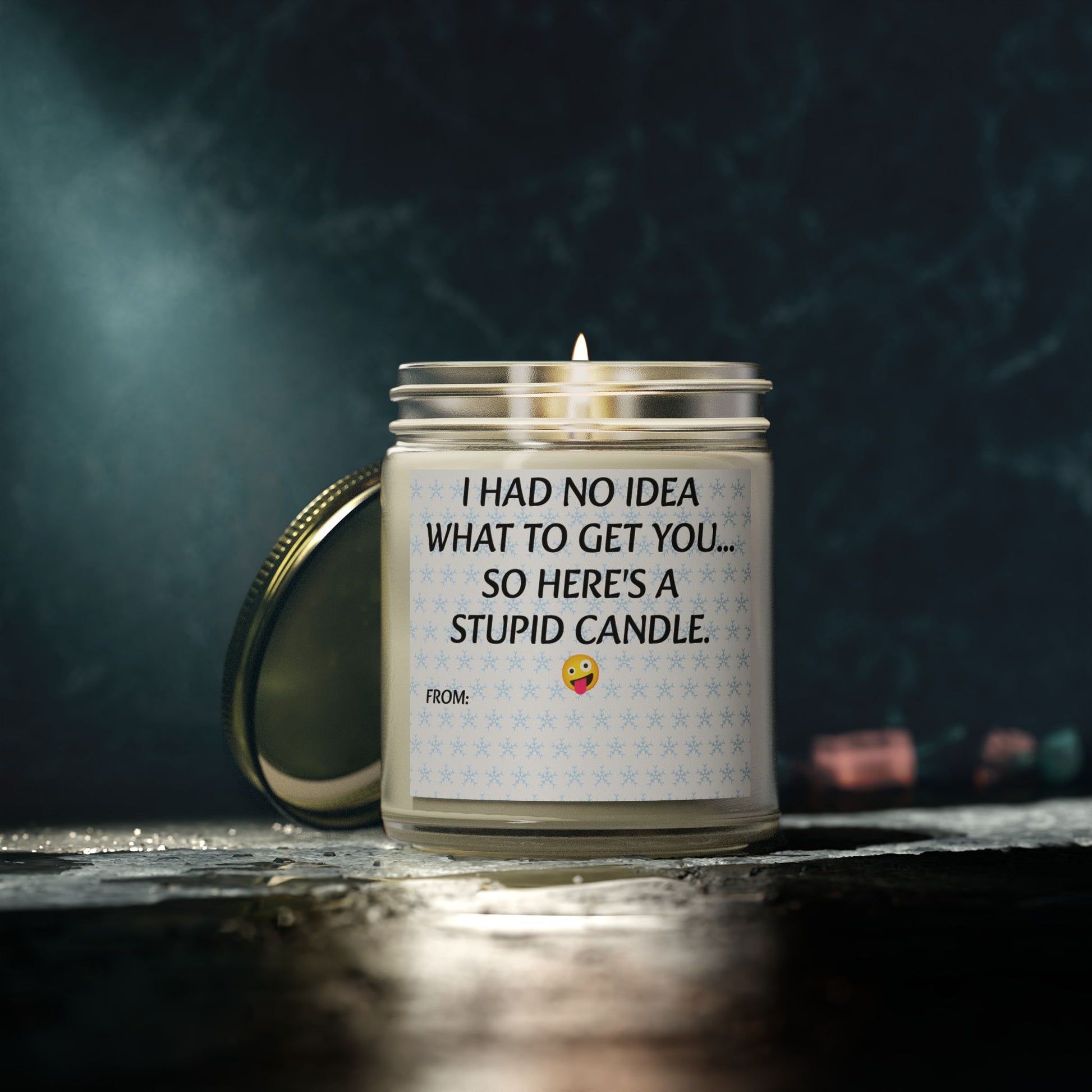 I had no idea what to get you, so here's a stupid candle- Scented Candles, Coconut Apricot Wax (4oz, 9oz)
