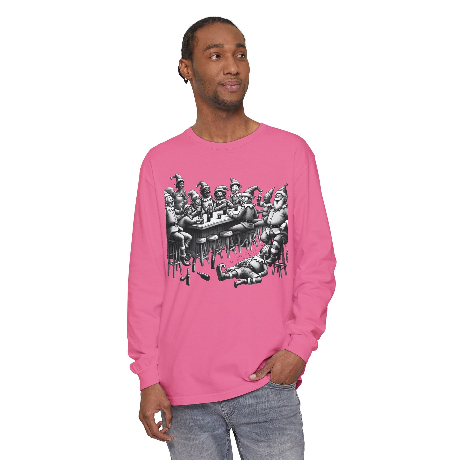 Long Sleeve T-Shirt Drunk Elves Design