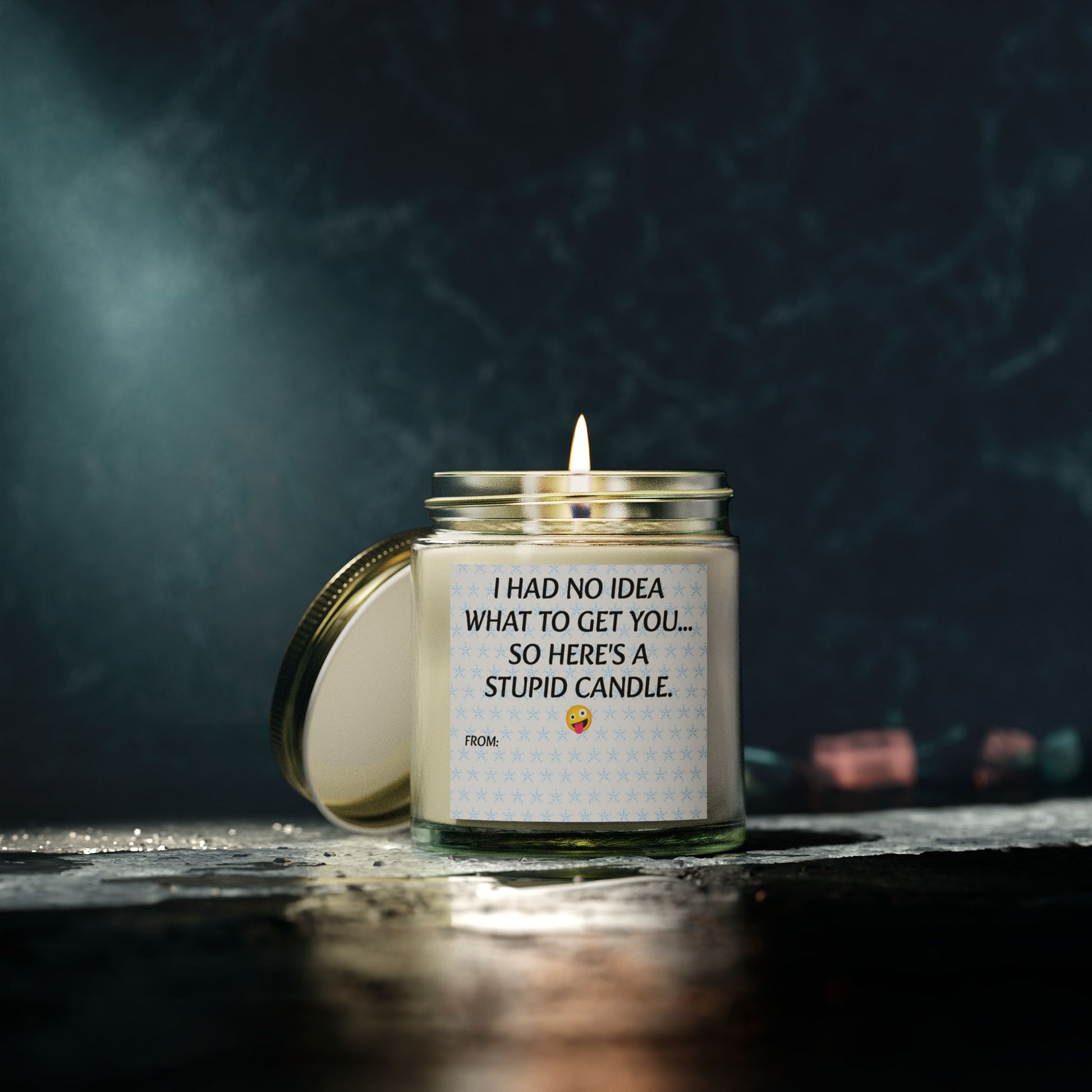 I had no idea what to get you, so here's a stupid candle- Scented Candles, Coconut Apricot Wax (4oz, 9oz)