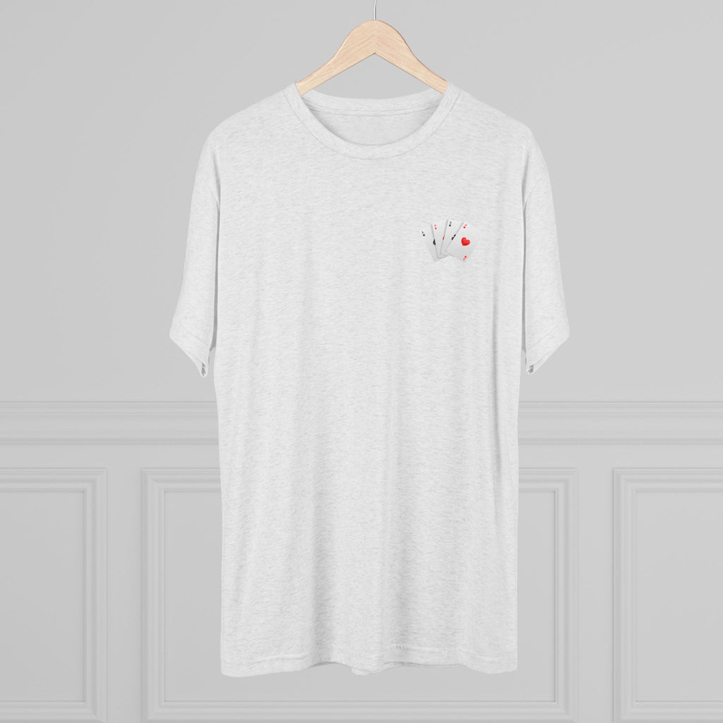 Unisex Tri-Blend Crew Tee with Lucky Cards Design | CRUISE CASINO LOVERS Casual Everyday Wear, Gift for Gamers, Perfect for St. Patrick's Day, Luck-Themed Events