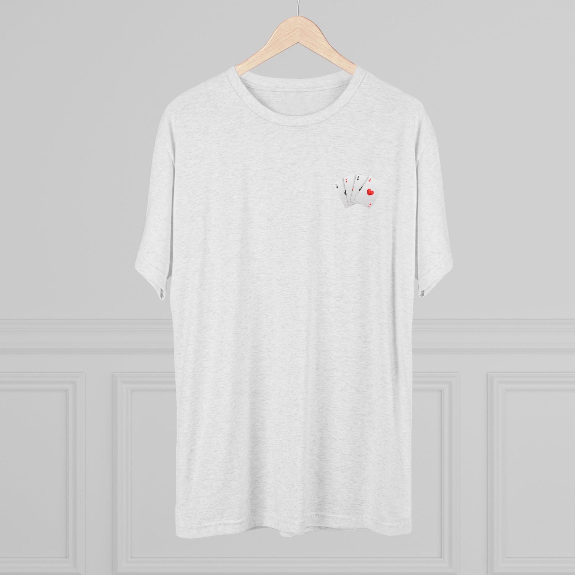 Unisex Tri-Blend Crew Tee with Lucky Cards Design | CRUISE CASINO LOVERS Casual Everyday Wear, Gift for Gamers, Perfect for St. Patrick's Day, Luck-Themed Events