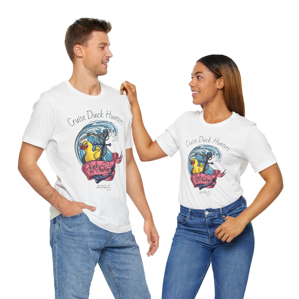 Cruise Ship Duck Hunters Graphic Tee, Casual Shirt for Duck Lovers, Funny Gift for Friends, Beach Adventure Apparel, Unisex Summer Wear