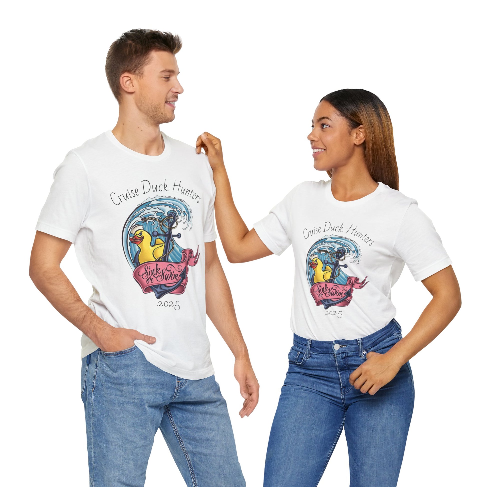 Cruise Ship Duck Hunters Graphic Tee, Casual Shirt for Duck Lovers, Funny Gift for Friends, Beach Adventure Apparel, Unisex Summer Wear