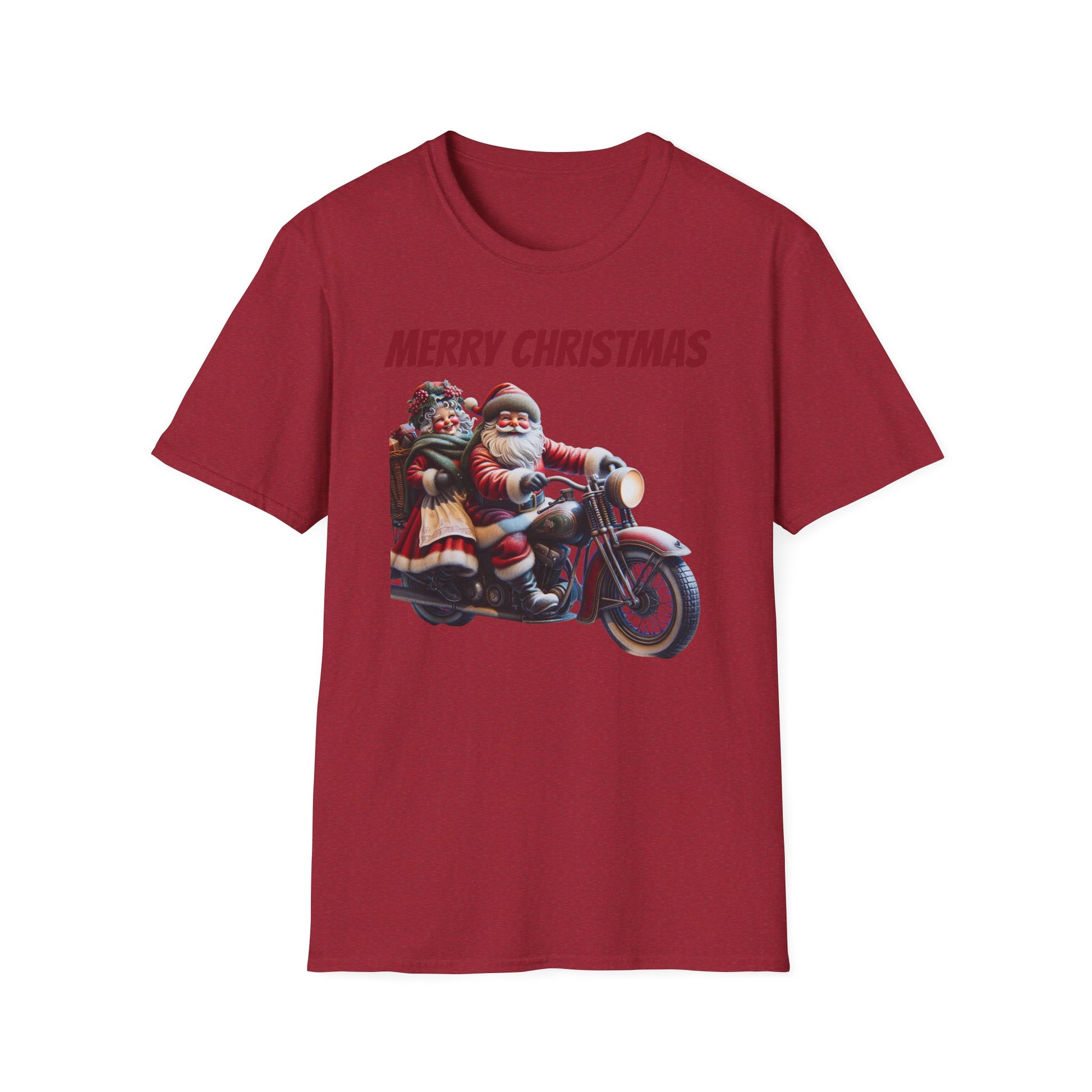 Santa & Mrs. Claus Motorcycle Unisex T-Shirt