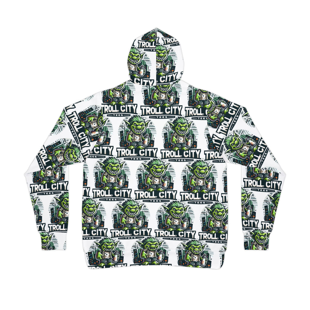 Full Print Athletic Hoodie - Troll City Tees - White Background