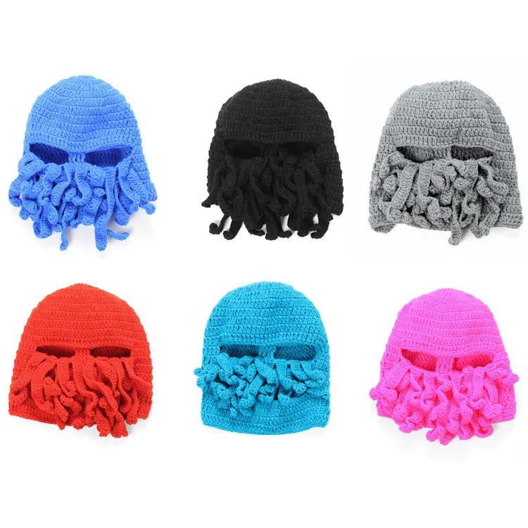 Novelty Handmade Funny Tentacle Octopus Hat Crochet