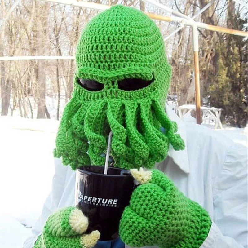 Novelty Handmade Funny Tentacle Octopus Hat Crochet