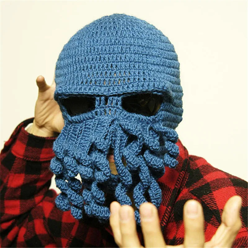 Novelty Handmade Funny Tentacle Octopus Hat Crochet