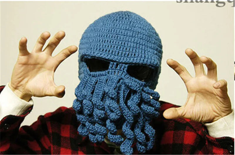Novelty Handmade Funny Tentacle Octopus Hat Crochet